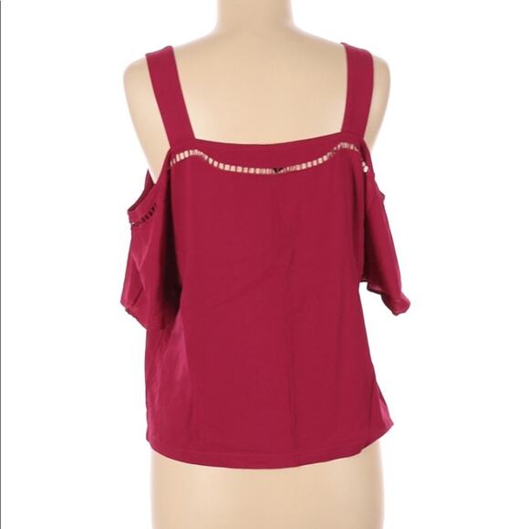 Banana Republic berry pink cold shoulder top M - Picture 2 of 4